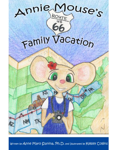 Children’s Book.
                Sixth in the series.
                Annie Mouse’s Route 66 Family Vacation. Copywrite 2014. Soft cover.
                ISBN  978-0-9914094-1-9.